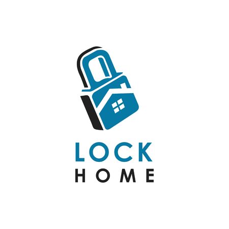 lock home logo design vectorのイラスト素材