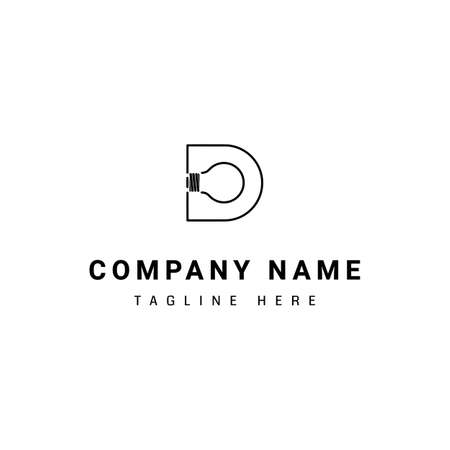 logo design letter D + lights, will probably suit a business or power company with the initials D or somethingのイラスト素材