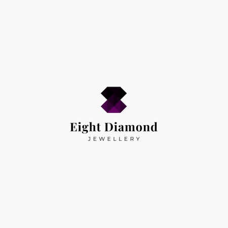 number 8 abstract logo design for jewelry businessのイラスト素材