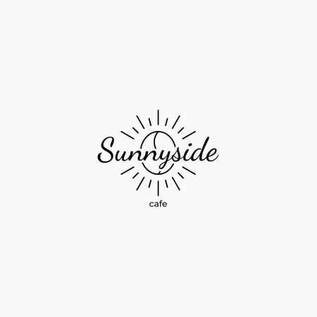coffee and sun vintage logo designのイラスト素材