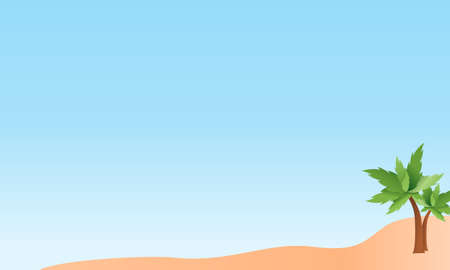 Summer time beach simple background. Holiday nature paradise, sea or beach. Seaside landscapes, tropical beach relaxation or seaside landscapes. Vector background illustration.のイラスト素材