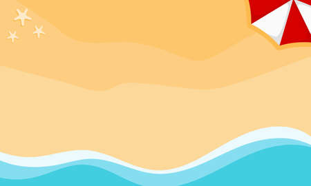 Summer time beach simple background. Summer sale background. Holiday nature paradise, sea or beach. Seaside landscapes, tropical beach relaxation or seaside landscapes. For posters, backgrounds etc. Vector background illustration.のイラスト素材