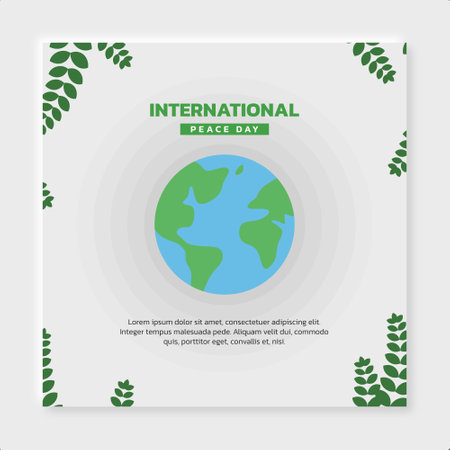 International peace day poster design. Simple flat poster. Vector format.のイラスト素材
