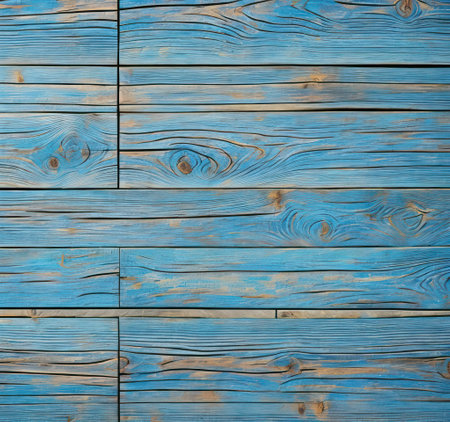 Old blue painted wooden planks texture. Abstract background for design.の写真素材