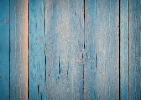 Blue painted wooden planks background or texture. Rustic style.の写真素材