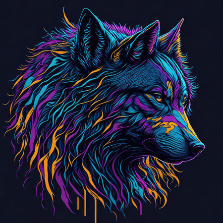 Portrait of a wolf. Vector illustration for tattoo or t-shirt design.の写真素材
