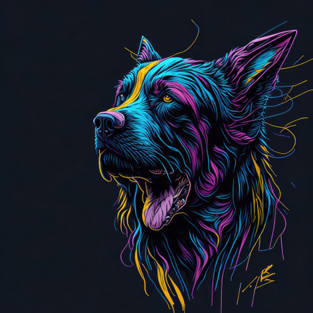 Vector illustration of a German Shepherd dog. Hand drawing of a dog.の写真素材