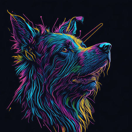 Vector illustration of dog head. Design for t-shirt and other uses.の写真素材