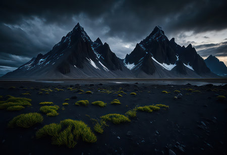 Beautiful fantasy landscape. Iceland, Europe. Artistic style.の写真素材