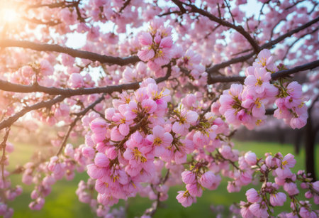 cherry blossom tree in spring, soft focus, shallow DOFの素材