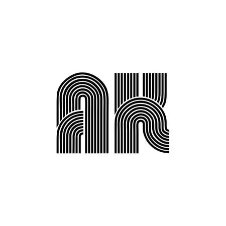 logo initials AK minimalistic gold vectorのイラスト素材