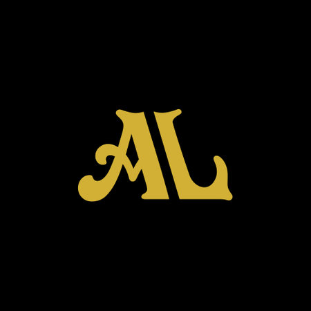 logo initial AL design vector minimalist goldのイラスト素材