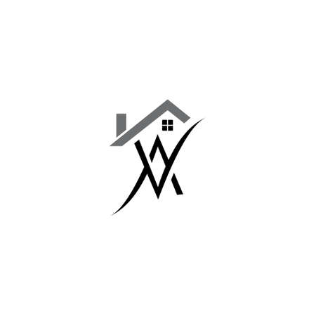 AV initial logo combination with creative logo vector houseのイラスト素材
