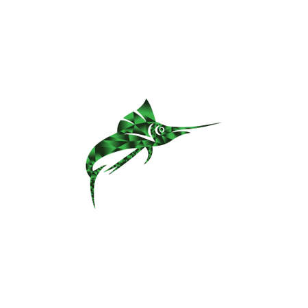 emerald marlin fish vectorのイラスト素材