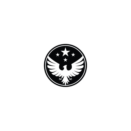 eagle logo and round starのイラスト素材