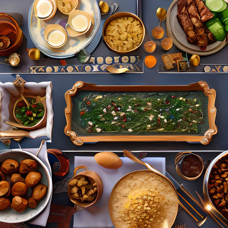 Illustration of Ramadan Kareem and Eid al-Fitr/Iftar,Sehar partyの写真素材