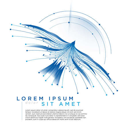Eagle line-art illustration with radar-like visionのイラスト素材