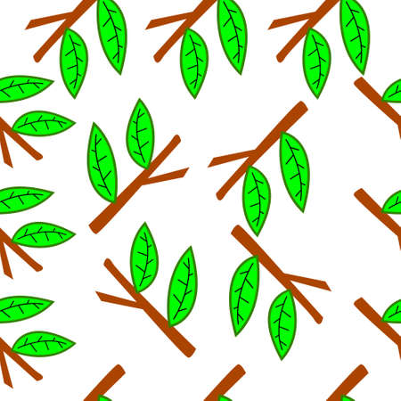 Seamless pattern leaf stem bestのイラスト素材