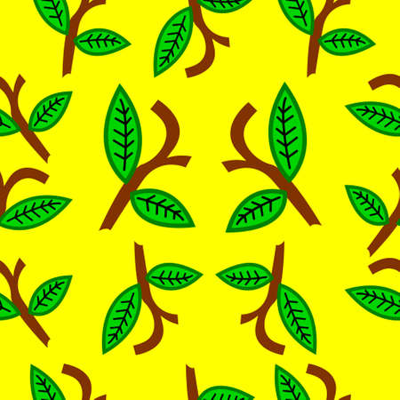 Seamless pattern stem with leaves. suitable for backgrounds, covers, fabrics, fashion, etc.のイラスト素材