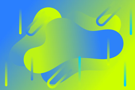 Abstract background of fluid waves in green blue gradations with long lines
