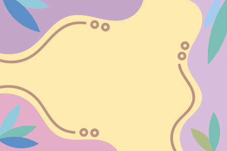 Wavy abstract background with natural leaves and romantic colorsのイラスト素材