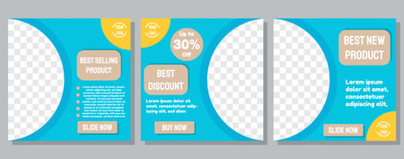 Set of social media templates with good discount, suitable for promotions and productsのイラスト素材