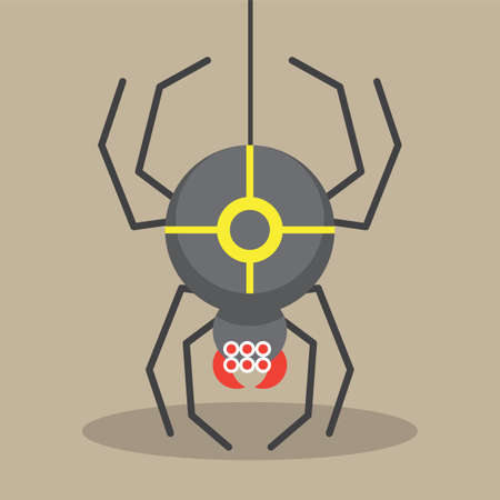 black spider with brown backgroundのイラスト素材