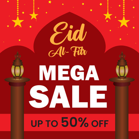 Eid al adha sale banner design template. Vector illustration.のイラスト素材