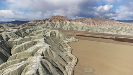 mountains that formed interesting shapes over timeの写真素材