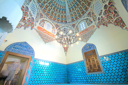 Interior view of Yesil Cami  Green Mosque  in Bursa, Turkeyのeditorial素材