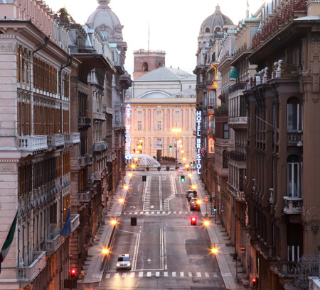 General view of Genoa city, Italy.のeditorial素材