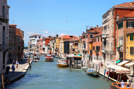 View of the Grand Canal at sunny day from The Rialto bridge のeditorial素材