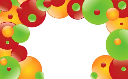 Vector illutration of party coloured bubbles.のイラスト素材
