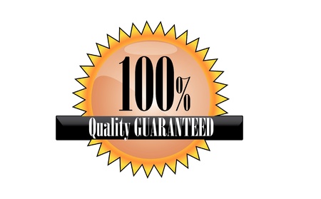 Orange vector illustration of 100% quality guaranteed on white background.のイラスト素材