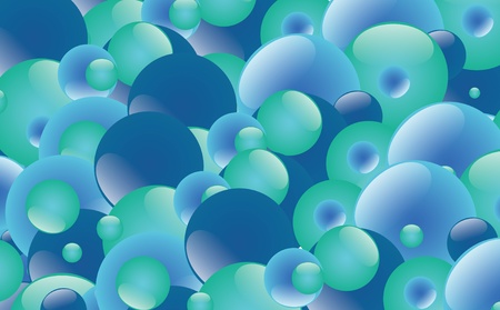 Illustration with lot of glossy bubblesの写真素材