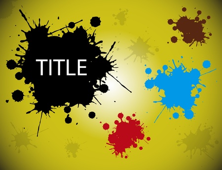 Colored abstract blot background on green  backgroundのイラスト素材