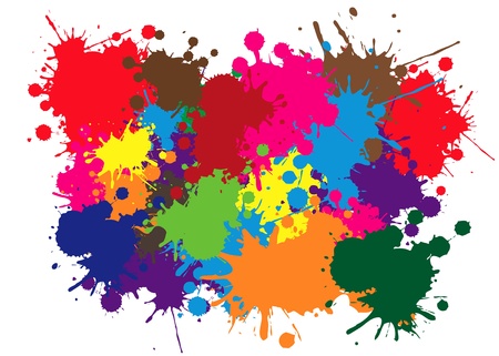 Colored abstract blot background on white  backgroundのイラスト素材