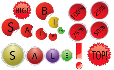 Vector discount sale objects on white bacground.のイラスト素材
