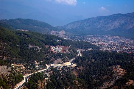 Aerial view on the Oludeniz district of Fethye city, Turkeyの写真素材