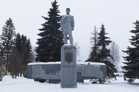 Great Ustyug, Vologda Region, Russia  Monument Semyon Dezhnevの写真素材