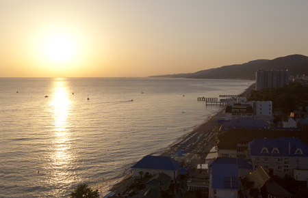 Sunset in Lazarevskoye, Sochi, Russiaの写真素材