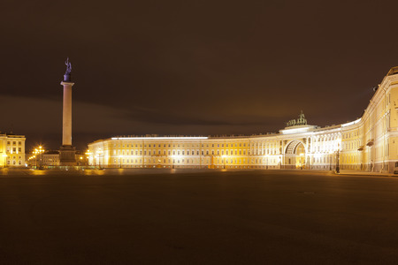 St. Petersburg, Russia. Palace Square at nightのeditorial素材