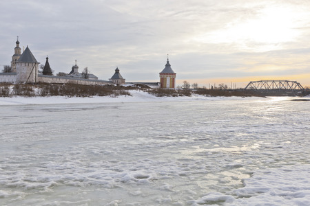 Spaso Prilutsky Monastery March morning. Vologda, Russiaのeditorial素材