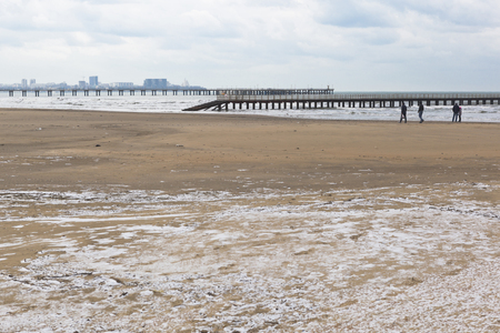 Beach of the resort village of Jemite in winter, Anapa, Krasnodar region, Russiaのeditorial素材
