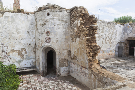 Interior of a collapsing Turkish bath in the city of Evpatoria, Crimea, Russiaの写真素材