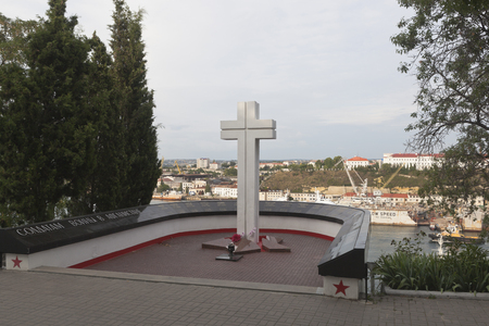 Sevastopol, Crimea, Russia - July 24, 2019: Monument to soldiers of the war in Afghanistan in the square of internationalist soldiers on Lenin Street in the city of Sevastopol, Crimeaのeditorial素材