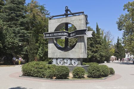 Sevastopol, Crimea, Russia - July 26, 2019: Monument in honor of the 300th anniversary of the Russian fleet in the city of Sevastopol, Crimeaのeditorial素材