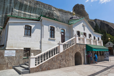 Church of the Trinity Life-giving Holy Clement Monastery in Inkerman, Sevastopol, Crimea, Russiaのeditorial素材
