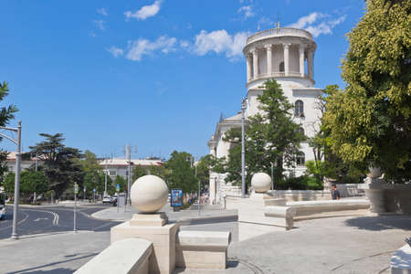 Sevastopol, Crimea, Russia - July 29, 2020: Architecture on Lazarev Square in the city of Sevastopol, Crimeaのeditorial素材