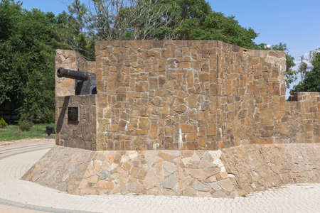 Evpatoria, Crimea, Russia - July 19, 2021: Suvorov redoubt on the embankment named after Tereshkova in the city of Evpatoria, Crimeaのeditorial素材